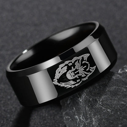 Simple men's ring made of stainless steel in hip-hop style, fashionable wholesale jewelry
