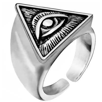 Gottesaugen-Ring für Herren, individueller Punk-Stil, verstellbarer Ring