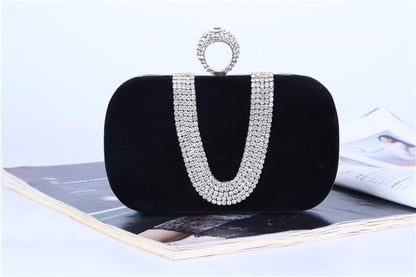 Velvet evening bag with gemstones, elegant clutch for women, bridal and evening bag