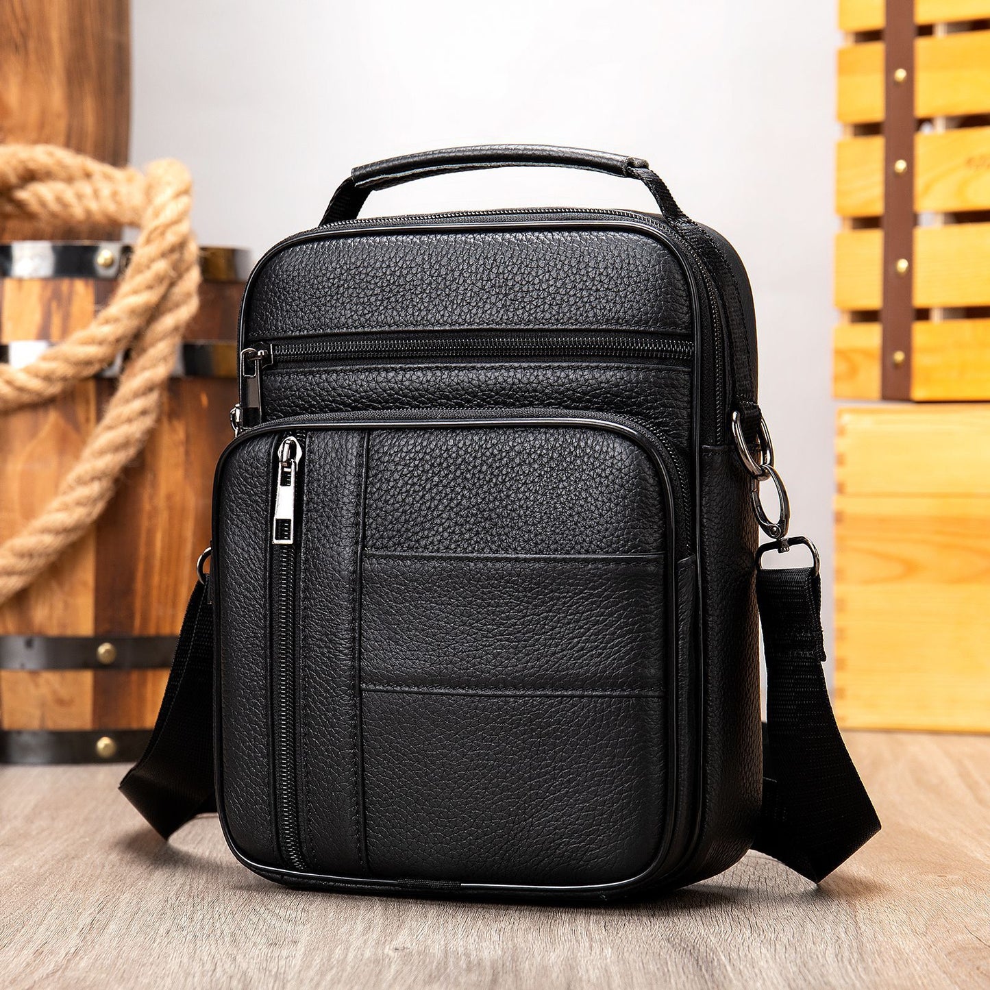 Vintage-Umhängetasche aus Rindsleder für Herren