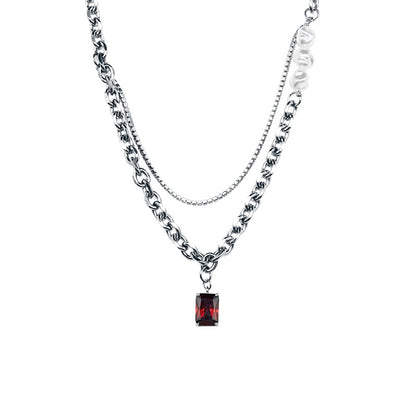 Mehrlagige Herren-Halskette aus Titanstahl