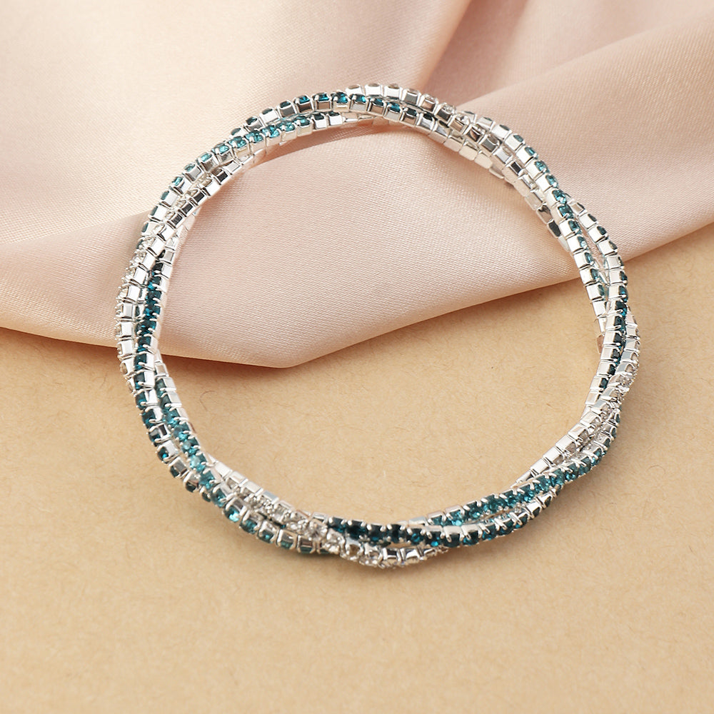 Dreireihiges Strass-Armband mit Kreuzmotiv für Mädchen