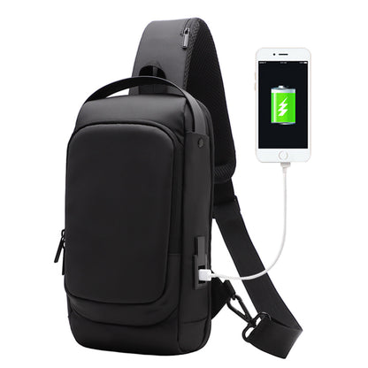 Herren-Sport-Crossbody-Umhängetasche mit USB-Ladeanschluss