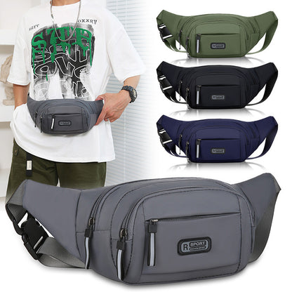 Multifunctional men's belt bag, durable and waterproof, crossbody bag