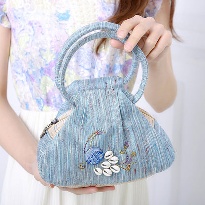 Handgefertigte Pfauen-Webtasche im ethnischen Stil