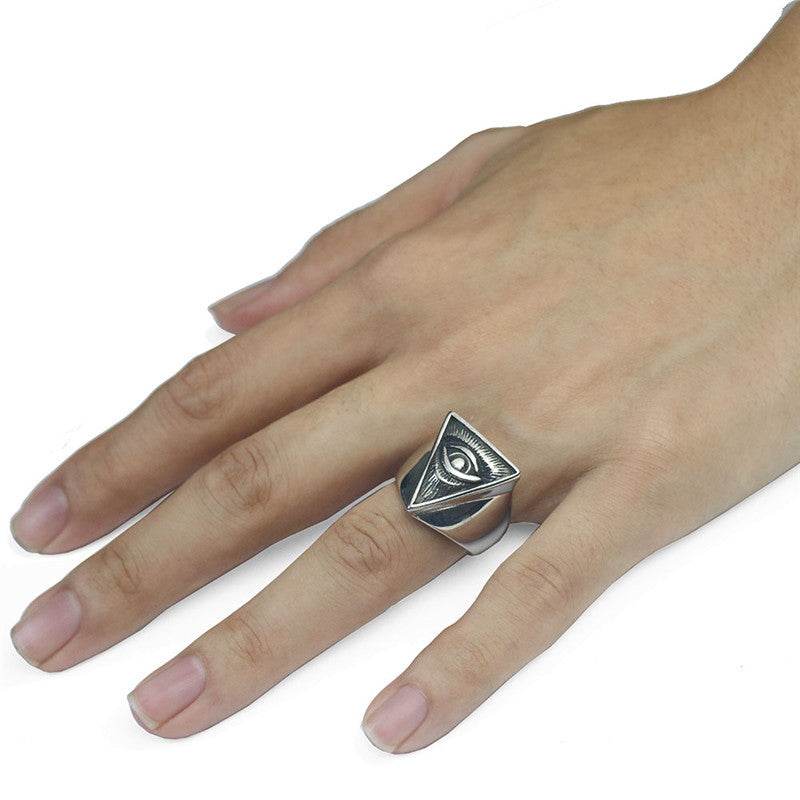 Gottesaugen-Ring für Herren, individueller Punk-Stil, verstellbarer Ring