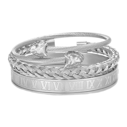 Punk bracelet made of titanium steel in Roman style, creative design