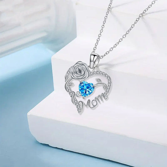 Elegante Halskette mit herzförmigem Rosen-Anhänger