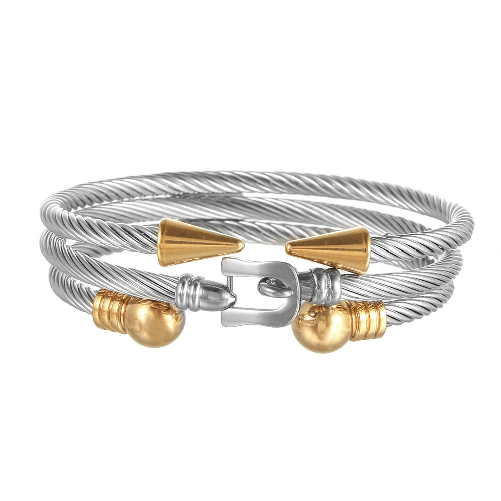 Punk bracelet made of titanium steel in Roman style, creative design