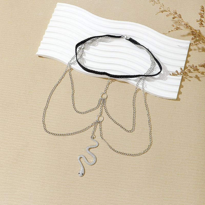 Schlichte mehrlagige Perlen-Beinkette für Damen