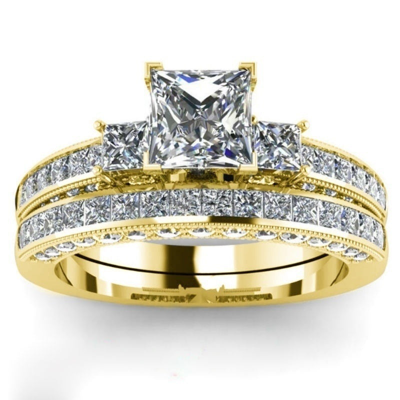 Kristall-Diamantring im europäischen und amerikanischen Trendstil, Damen- und Partnerring, modischer Paarschmuck