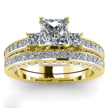 Kristall-Diamantring im europäischen und amerikanischen Trendstil, Damen- und Partnerring, modischer Paarschmuck