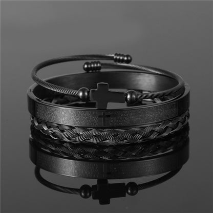 Punk bracelet made of titanium steel in Roman style, creative design