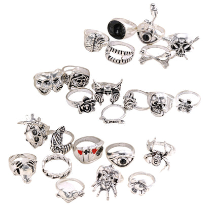24-teiliges Punk-Ring-Set