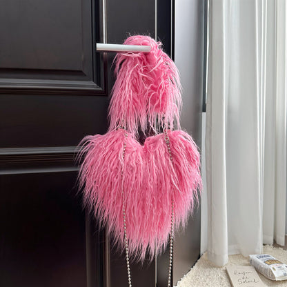 Damenhandtasche aus Wolle mit Kettenriemen