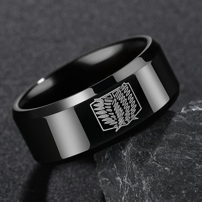 Simple men's ring made of stainless steel in hip-hop style, fashionable wholesale jewelry