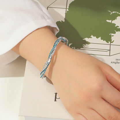 Dreireihiges Strass-Armband mit Kreuzmotiv für Mädchen